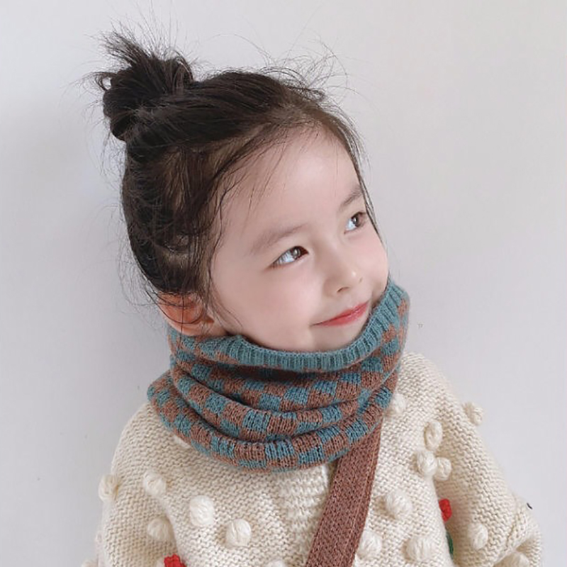 Écharpe chaude d'hiver pour enfants, foulard de la présidence pour garçons et filles, écharpe à carreaux pour bébé, col doux pour enfants, nouveau