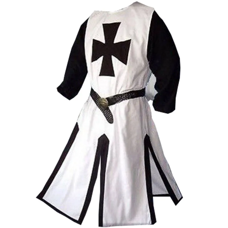 Crusader – Costume pour hommes adultes, gilet, tunique, guerrier, chevalier d'halloween, tenue Chiainmail pour hommes adultes, chemise, Tabard, pardessus