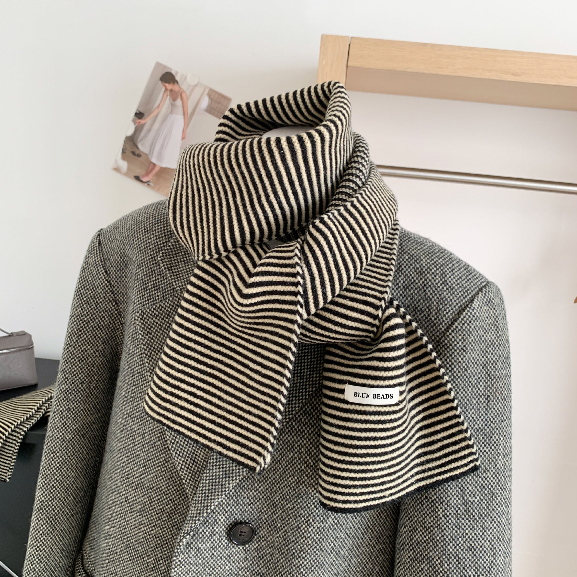 Écharpe tricotée rayée de luxe pour femmes, foulard Parent-enfant, châle chaud, polyvalent, tendance coréenne, automne hiver