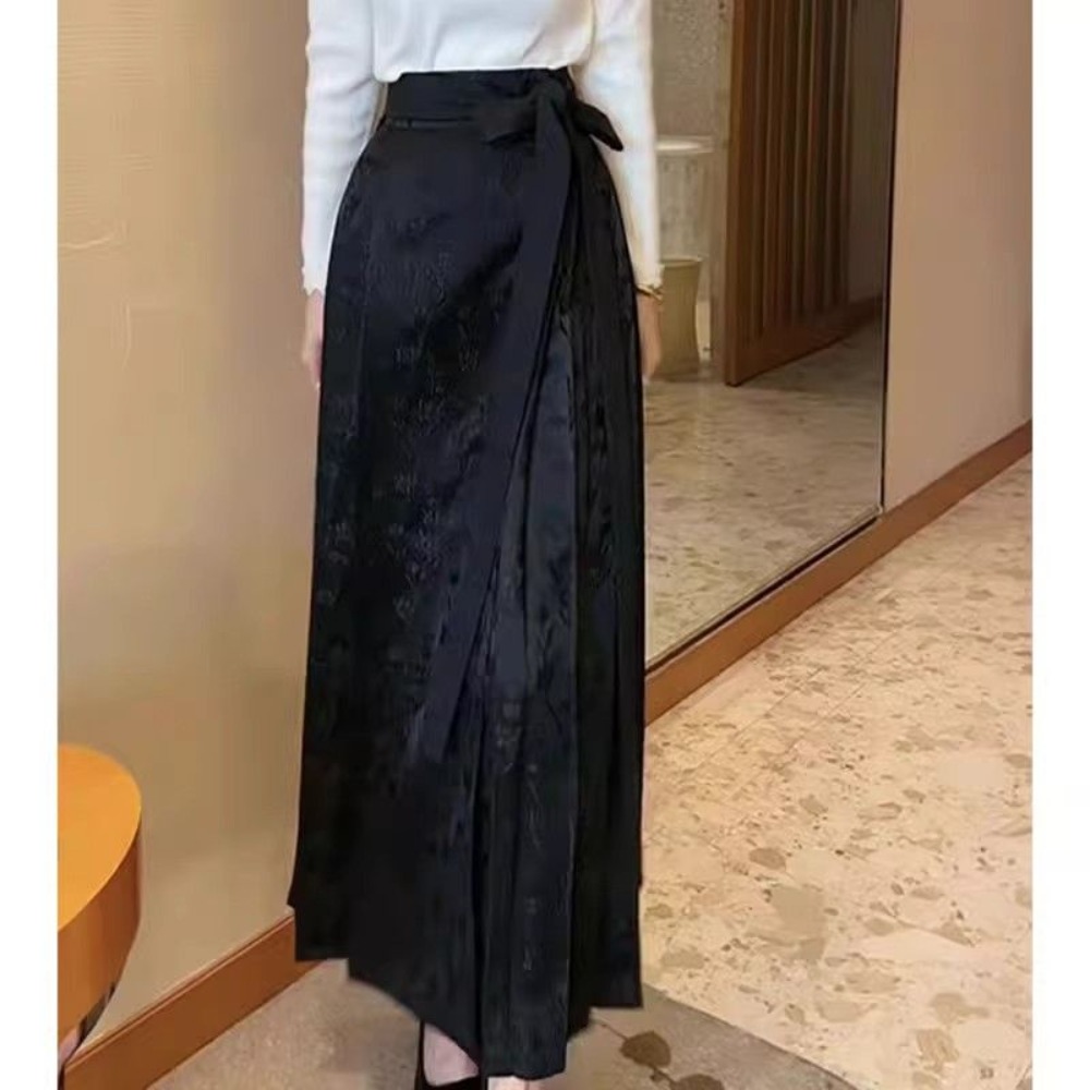 Jupe Mamian de Style chinois, imprimé rétro noir, Design amincissant taille haute, Costume traditionnel élégant pour femmes, nouvelle collection