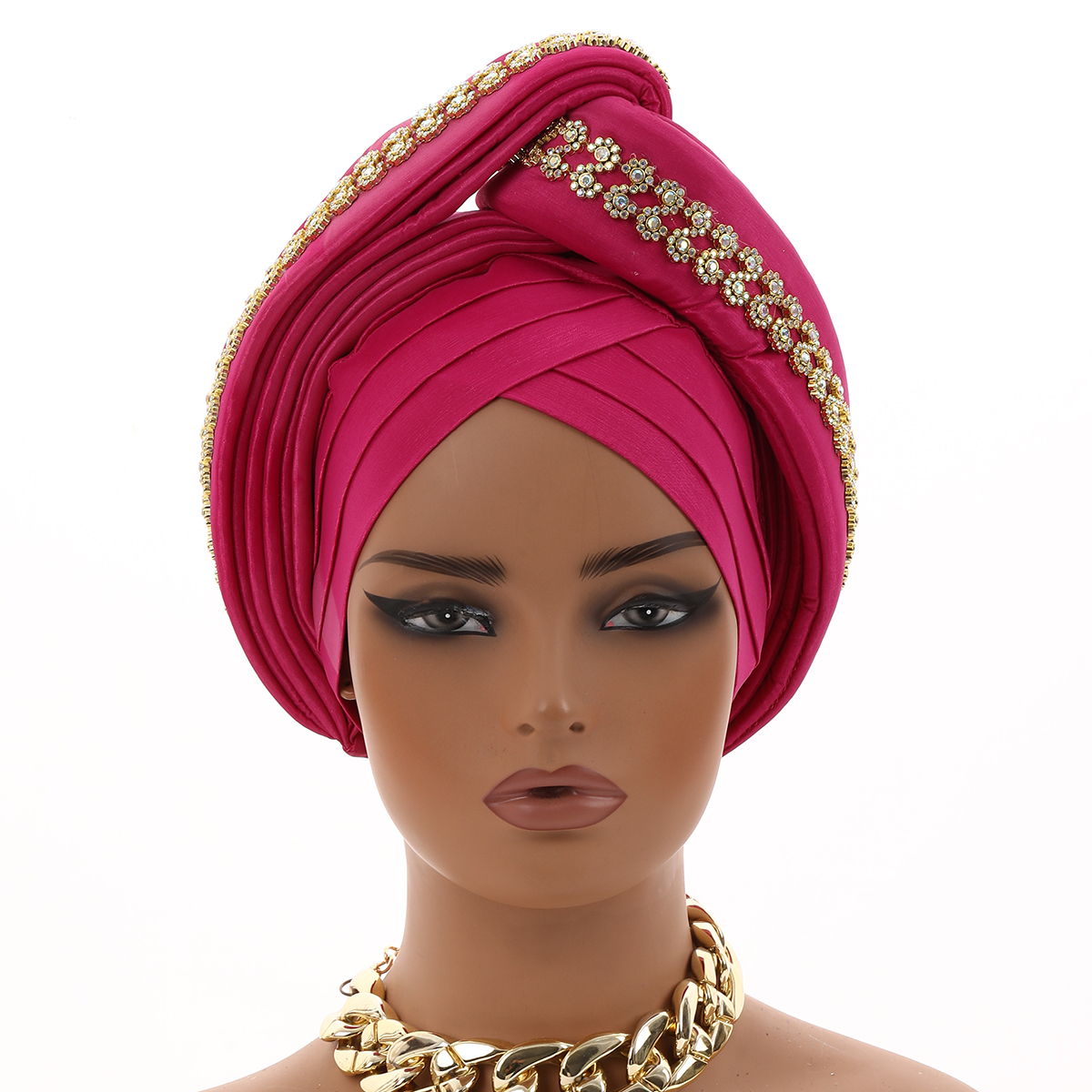 Turban de luxe africain en diamant pour femmes, casquettes nigérianes Auto Gele, Geles de mariage, bandeaux et foulards pour femmes, accessoires de tête pour fêtes