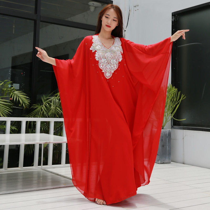 Robe traditionnelle égyptienne Khaleeji Thobe, tenue de danse folklorique du ventre, robe caftan, compétition en strass, ensemble de costumes Khaleegy