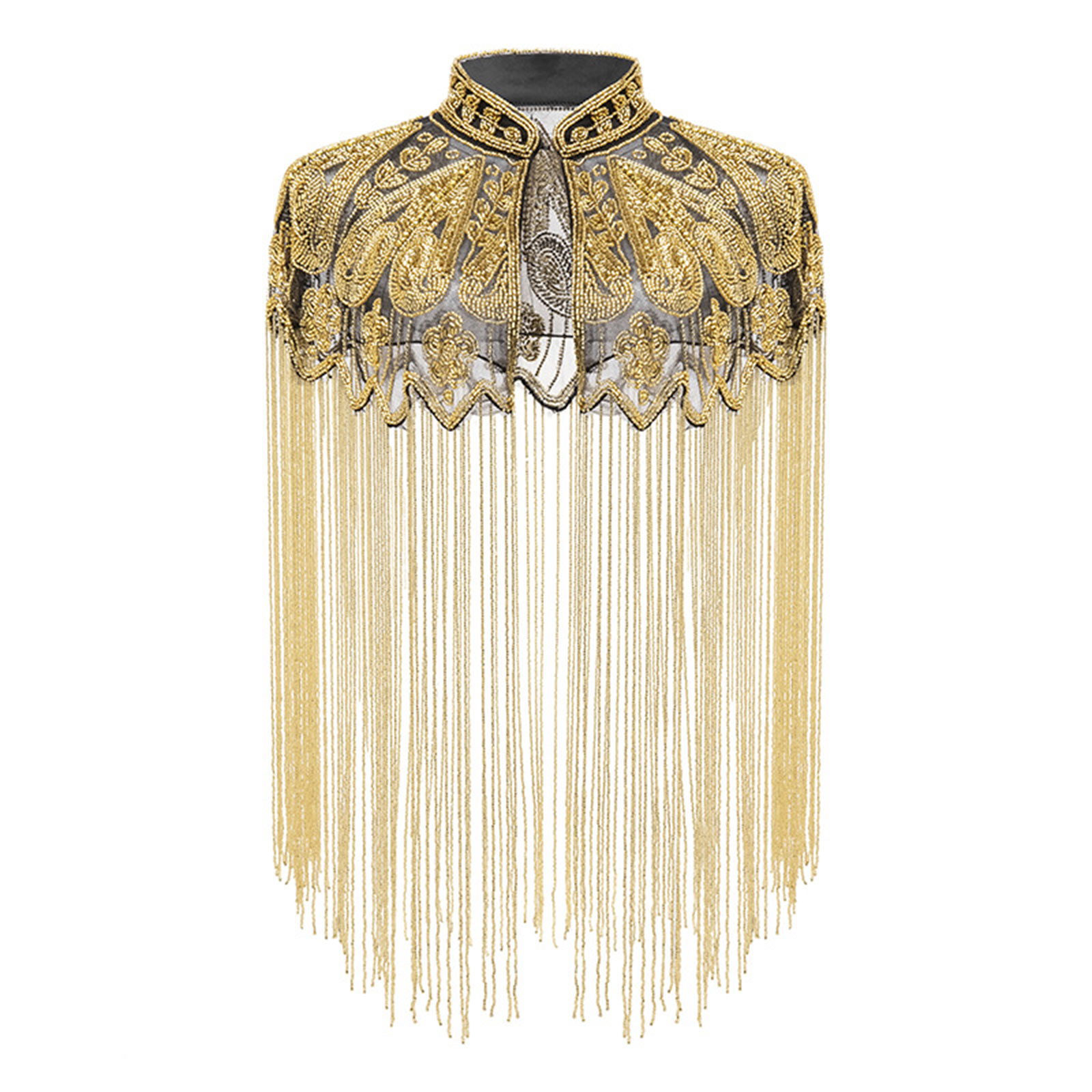 Cape de soirée à paillettes et perles pour femmes, châle à franges, robes à clapet, décor artistique pour fête de mariage