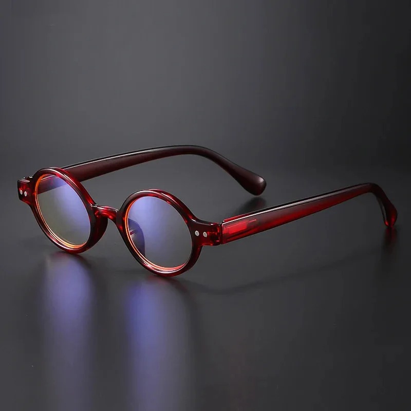 Lunettes rondes monture femmes hommes Vintage Anti lumière bleue lunettes rondes lunettes de lecture charnière à ressort loupe presbyte dioptrie