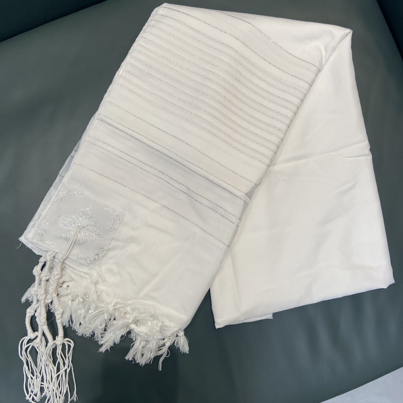 Châle de Prière Éclairé avec Tzitzit, Bande de Cou, Éléments Décoratifs Hébreux, StrihearMagen, FC Atarah, Attention, 140x190cm