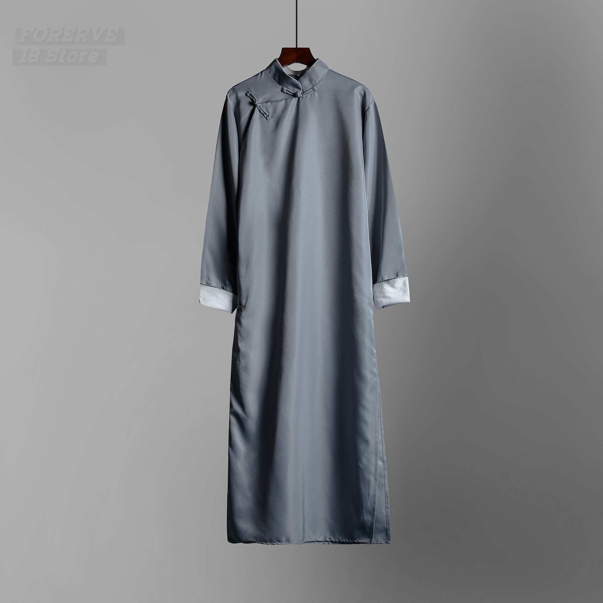 Costume de Kung Fu Wing-Chun Mandarin traditionnel chinois pour hommes, robe de la République de Chine, longue tunique pour homme, imbibée