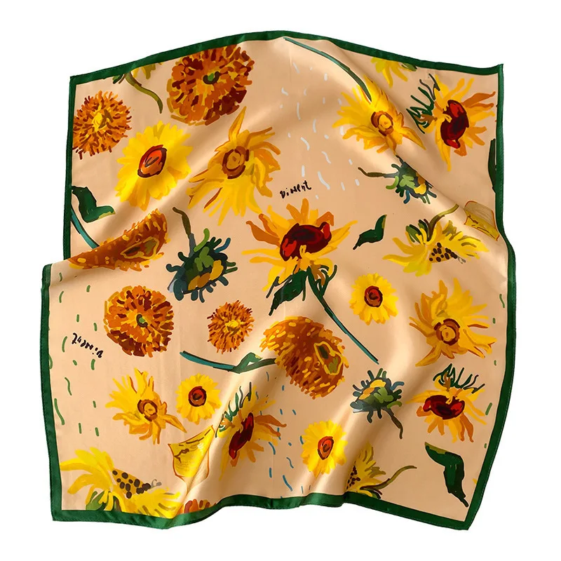 Foulard de cheveux 2023 Satin de soie pour femmes, foulard de tête carrée, Bandana pour dames, à la mode 100%