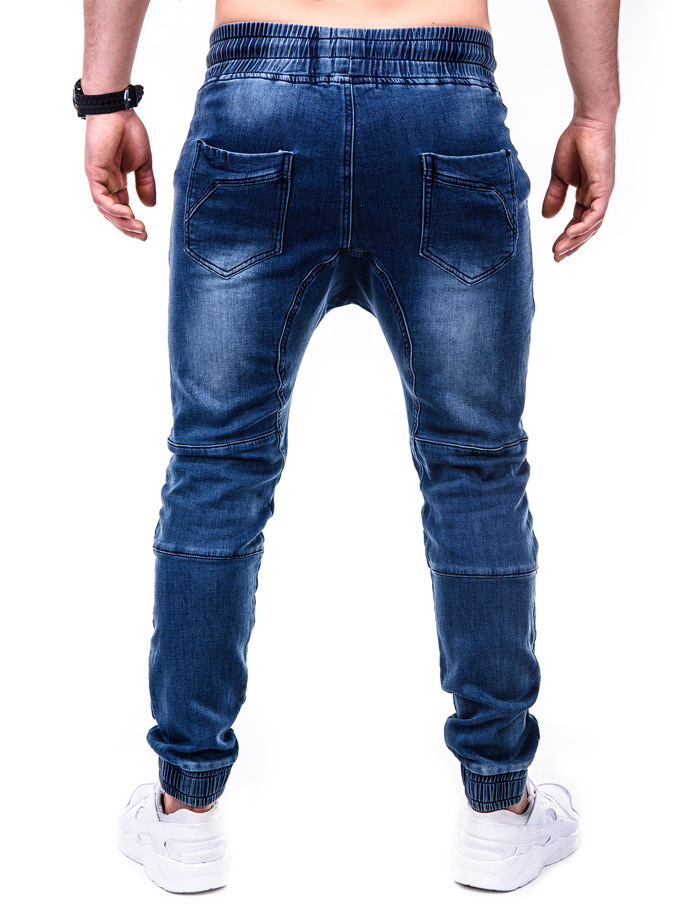 Hommes jean crayon pantalon taille élastique cordon à lacets poches lavé en détresse cheville longueur pantalon 2025 Streetwear Denims