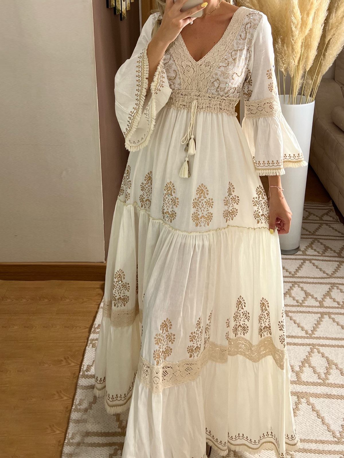 Robe longue femme 2026, imprimé floral bohème, col en V, pour l'été, robe de plage fluide, élégante, vintage, pour les vacances