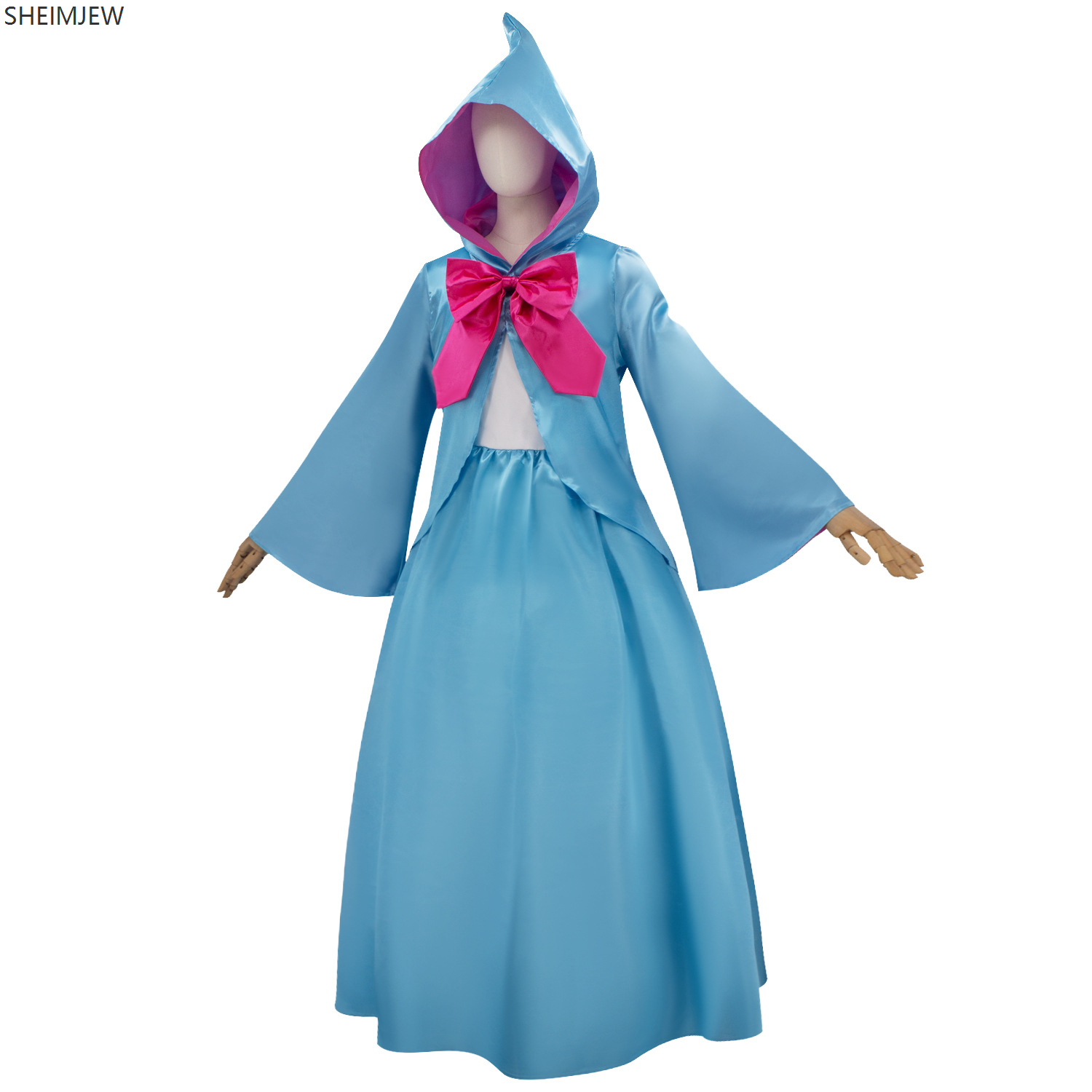 Vêtements pour femmes Qiyuan fée marraine Robe de luxe à capuche cape Robe Costume Halloween Cosplay carnaval fête modèle Costume