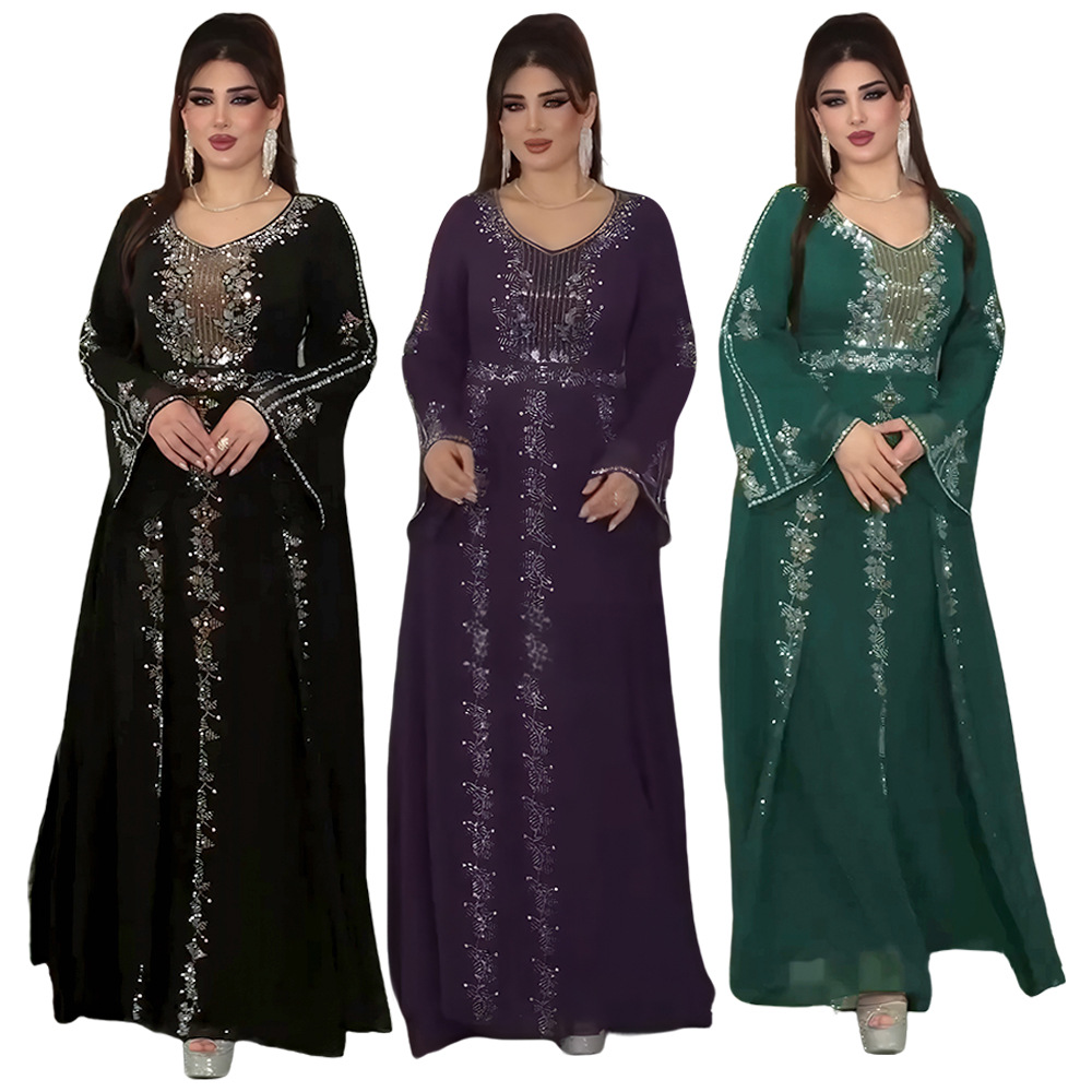 Nouvelles femmes robe élégante en mousseline de soie Abaya ouvert avec fermeture éclair femmes musulmanes robe vêtements islamiques Cardigan Abaya femmes robe musulmane