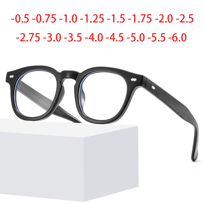 Lunettes rondes Vintage pour hommes et femmes, à la mode, pour la vue courte, sur Prescription,-1.0 -1.5 -2.0 -2.5 -3.0 -3.5 -4.0 -6.0