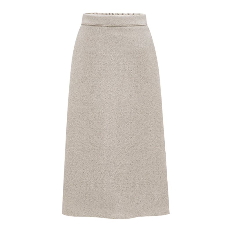 Jupe mi-longue en laine Tweed pour femmes, nouvelle collection automne et hiver, Vintage, taille haute, Slim, hanche, ligne a