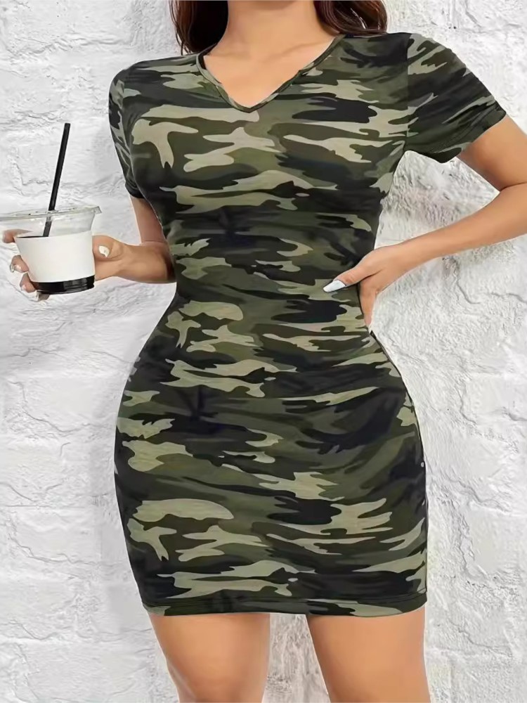 Mini robe à manches courtes et col en V pour femmes, robes camsalomon minces pour femmes, batterie de batterie, mode d'été, sexy, décontracté, nouveau, vintage, éducatif