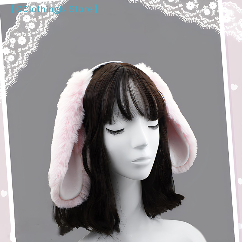 Serre-tête en peluche avec oreilles de lapin mignonnes, accessoires de coiffure pour costume de cosplay, pour adultes, pour fête【AliS8】