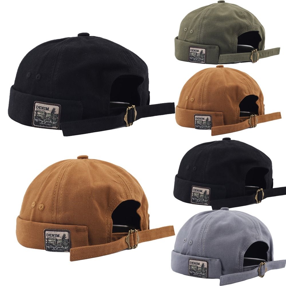 Bonnet Docker en Coton Ajustable pour Homme, Style Rétro Tendance, Unisexe