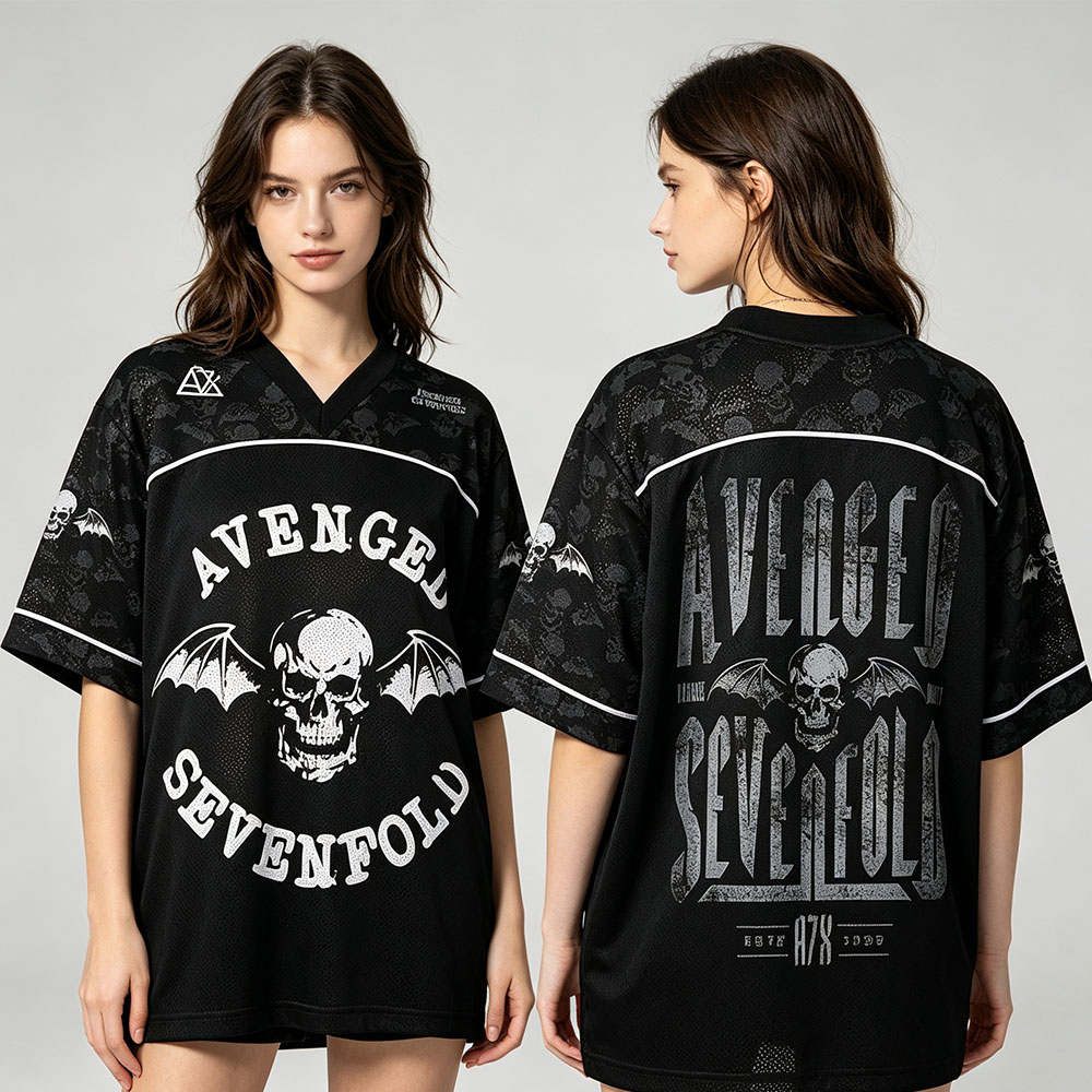 T-shirt vintage avec logo Avenged Sevenfold imprimé, respirant, séchage rapide, streetwear unisexe à col en V et manches courtes pour l'été.