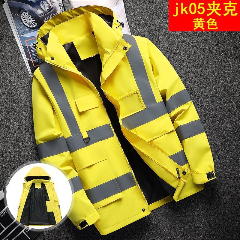 Veste de travail légère pour homme, taille asiatique, grande taille, coupe-vent, imperméable avec bande réfléchissante pour vêtements de construction et activités de plein air