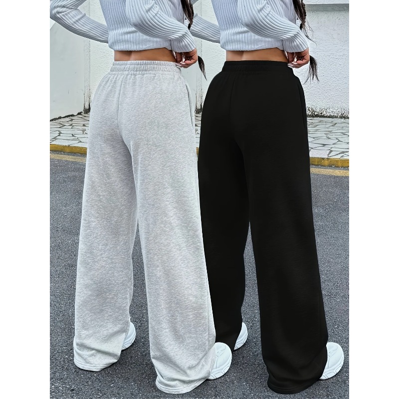 Pantalon de jogging pour femme, décontracté et confortable avec poches, pantalon de sport taille mi-haute, adapté à toutes les saisons
