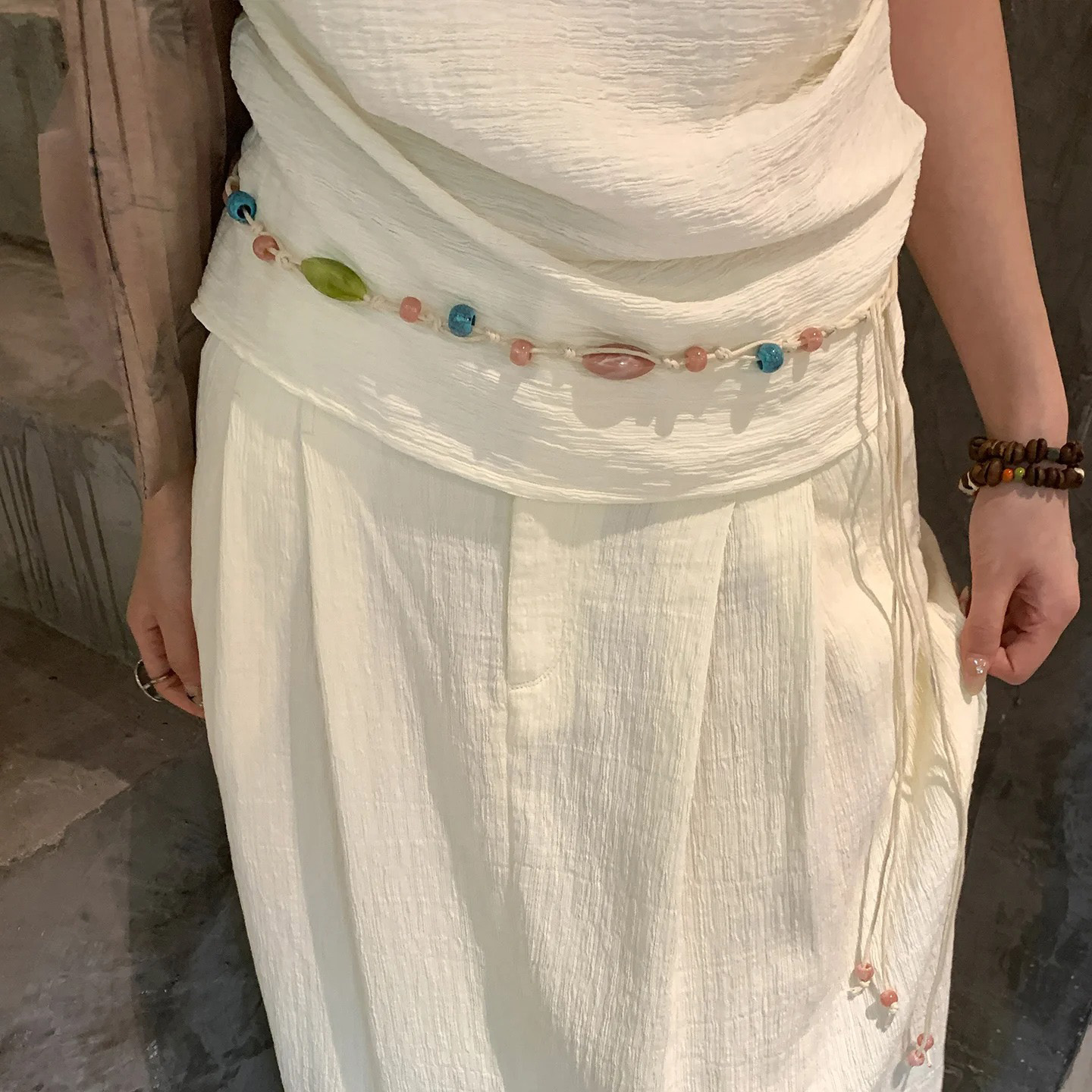 Chaîne de taille bohème pour femmes, perles colorées, ceinture de vacances, robe ethnique, chaîne de taille douce, accessoires de Style péplum