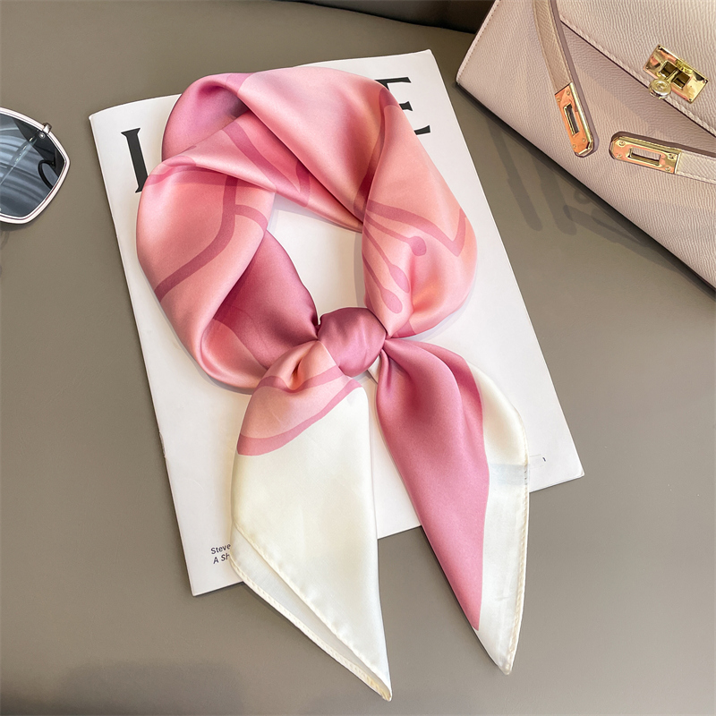 Foulard carré en soie pour femmes, Bandana en Satin imprimé, bandeau, mode dame, châle et enveloppe pour cheveux, foulard Hijab, 2024