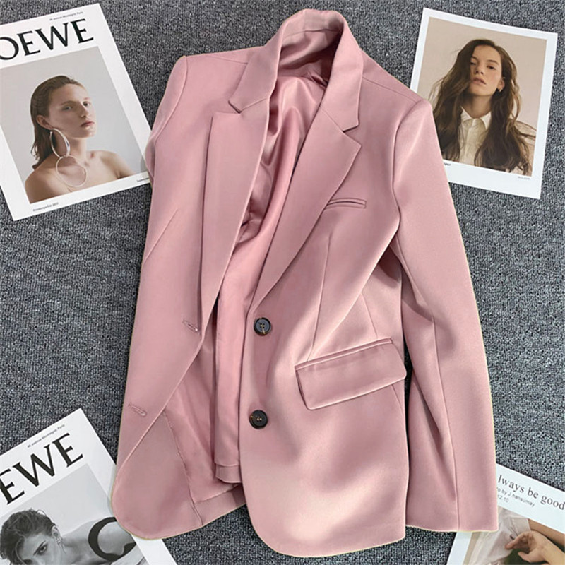 Veste pour femmes, nouvelle mode coréenne, petit costume, haut marron, manteau, vêtements amples, tempérament droit, Blazer Slim pour femmes Chic