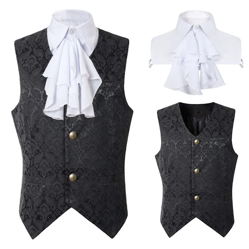 Gilet Steampunk Renaissance pour hommes, manteau gothique Jacquard, simple boutonnage, robe formelle d'affaires, pour costume, 2024