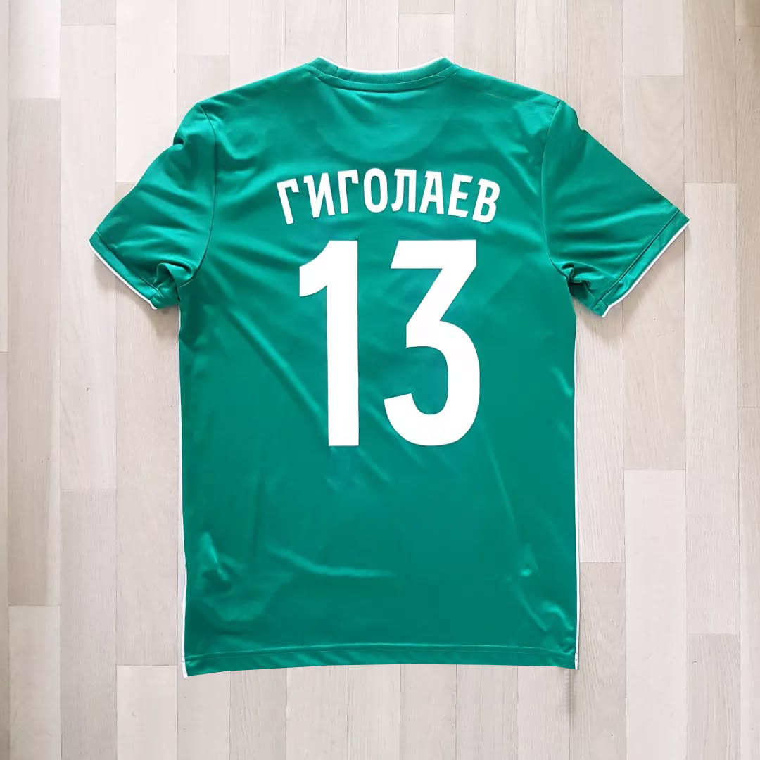 Maillot de football réplique domicile FC Akhmat Grozny pour hommes, femmes et enfants, rayures vertes et blanches verticales, manches courtes, chemise de supporter de football