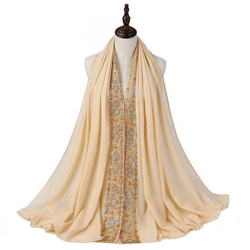 70*180 cm musulman en mousseline de soie hijab écharpe pour femmes islamique dentelle foulard femme plaine châles et enveloppes hijab dames