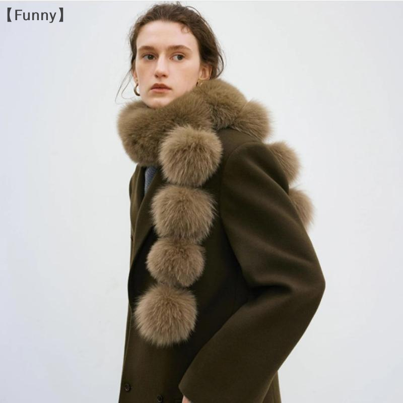 maveraFunny RagaLong fausse fourrure de renard écharpe femmes hiver chaud doux fourrure foulards décontracté dame en plein air cou plus chaud col