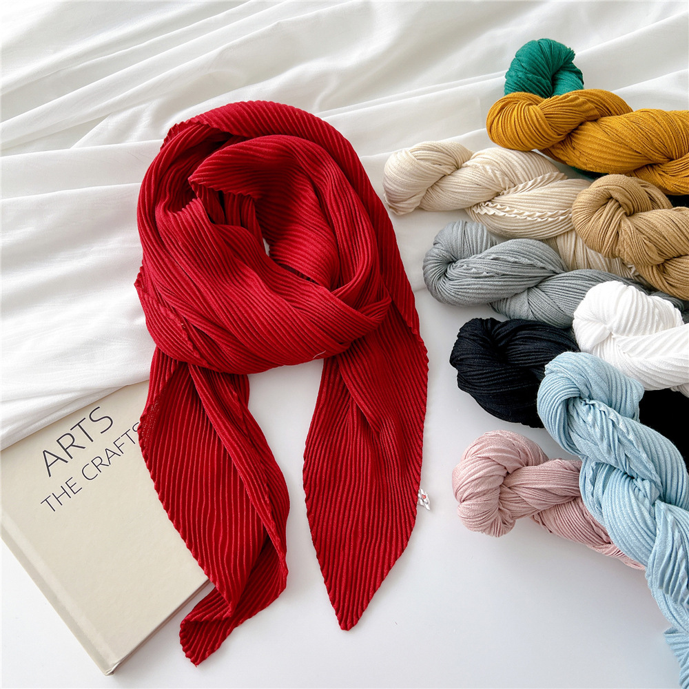 Foulard Hijab en Coton Doux pour Femme, Grand Bandana, Châle Carré de 90cm