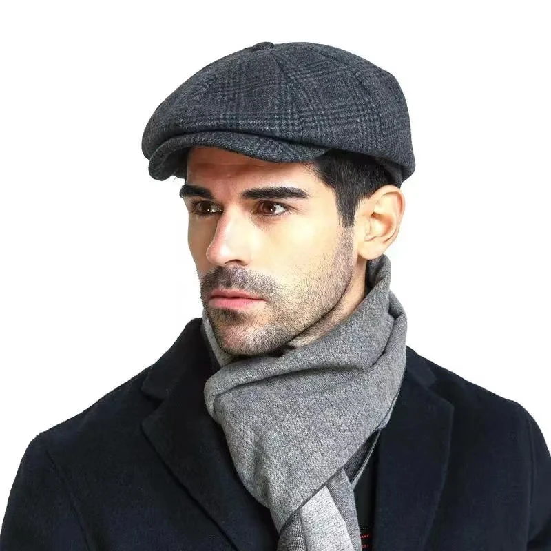 64 cm grande tête surdimensionné grande taille hommes classique chevrons gavroche Gatsby chapeau Tweed Vintage plat lierre Cabbie casquette cadeaux Sombreros
