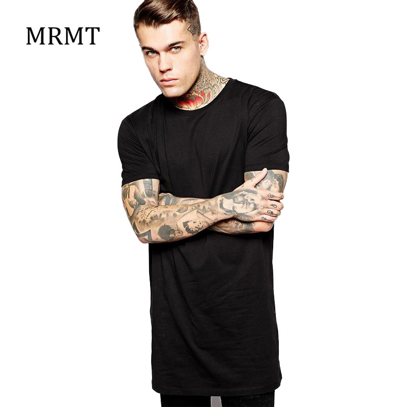 Nouveau T-shirt long noir pour homme 2026 – Style Hip Hop décontracté à manches courtes pour homme