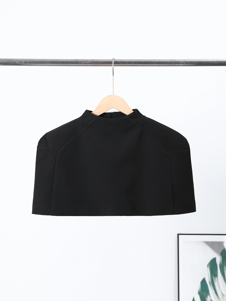 Châle court à col haut pour femmes, couleur unie, Cape courte, Chic, soirée de rue, hauts de rencontres, nouvelle collection printemps 2026