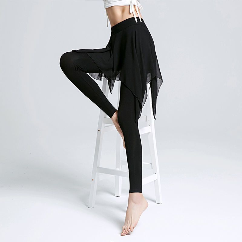 Mini jupes de danse en mousseline de soie pour femmes, vêtements d'entraînement de ballet irréguliers, jupe noire, taille élastique, Y2K, Harajuku, nouveau