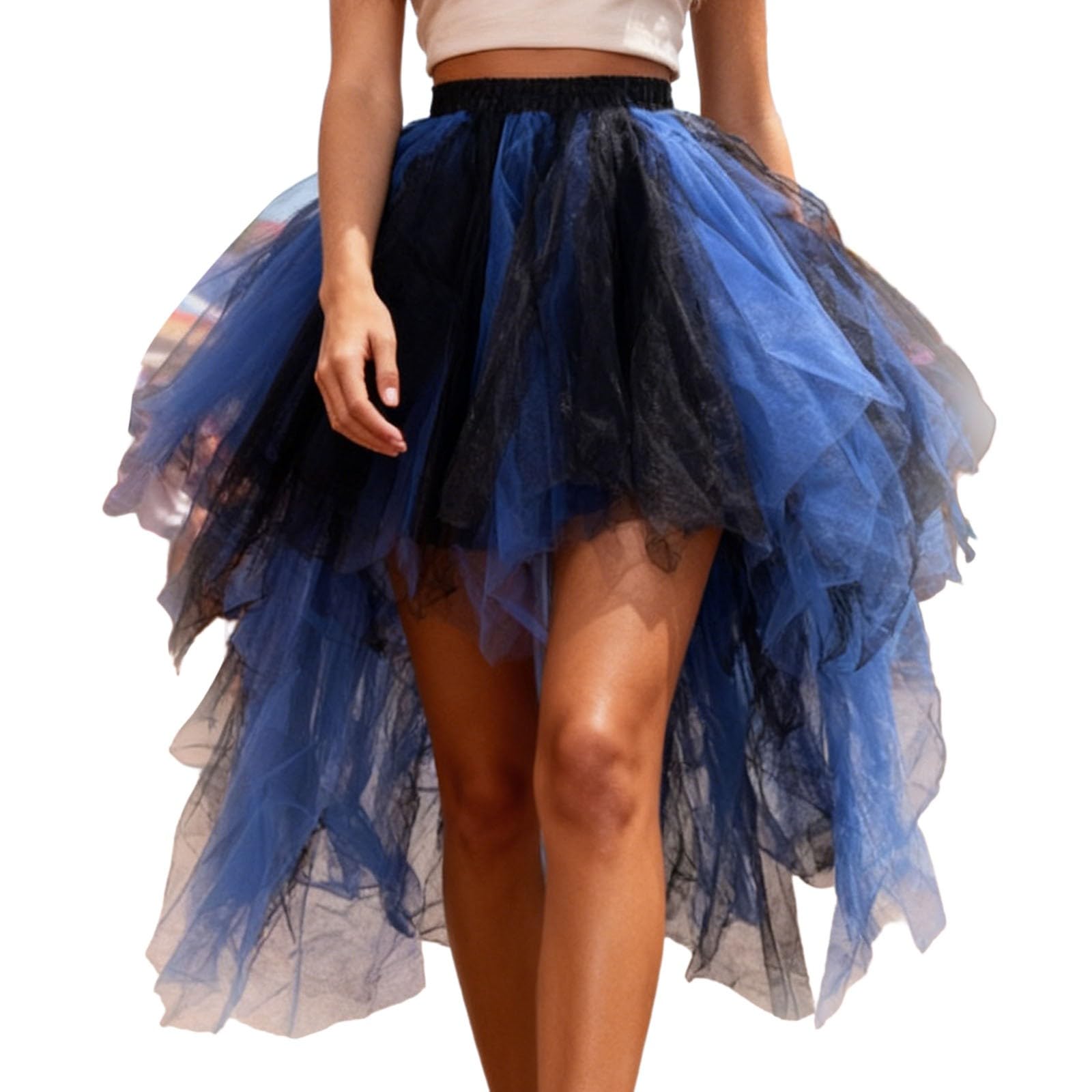 Jupe Tutu de danse de Ballet asymétrique pour femmes, robe de soirée de bal des années 80, sous-jupe arc-en-ciel bouffante à plusieurs niveaux en Tulle, jupon Faldas