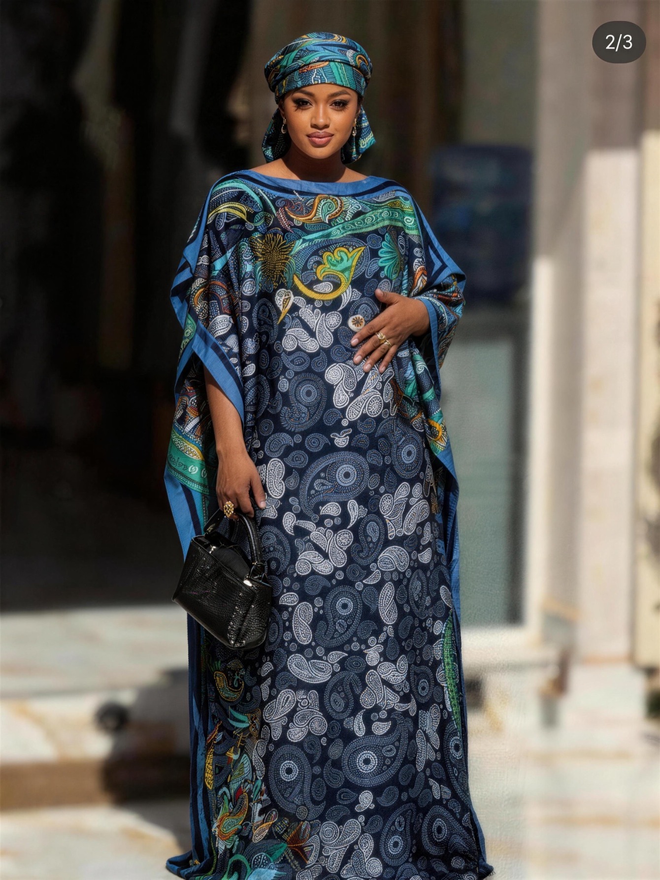 Ensemble Robe Africaine Oversize et Écharpe pour Femmes Grandes Tailles