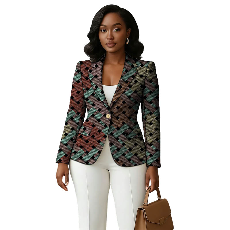 Blazer imprimé coloré pour femmes, Design Original, Couture africaine, vestes de costume, manteau fin élégant