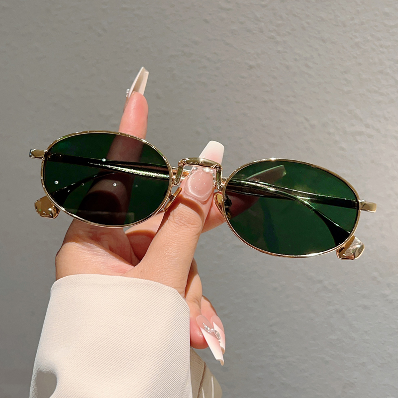 Lunettes de soleil ovales vintage pour hommes, nouvelles montures métalliques, lunettes de soleil d'extérieur pour femmes, design de marque de luxe tendance et à la mode