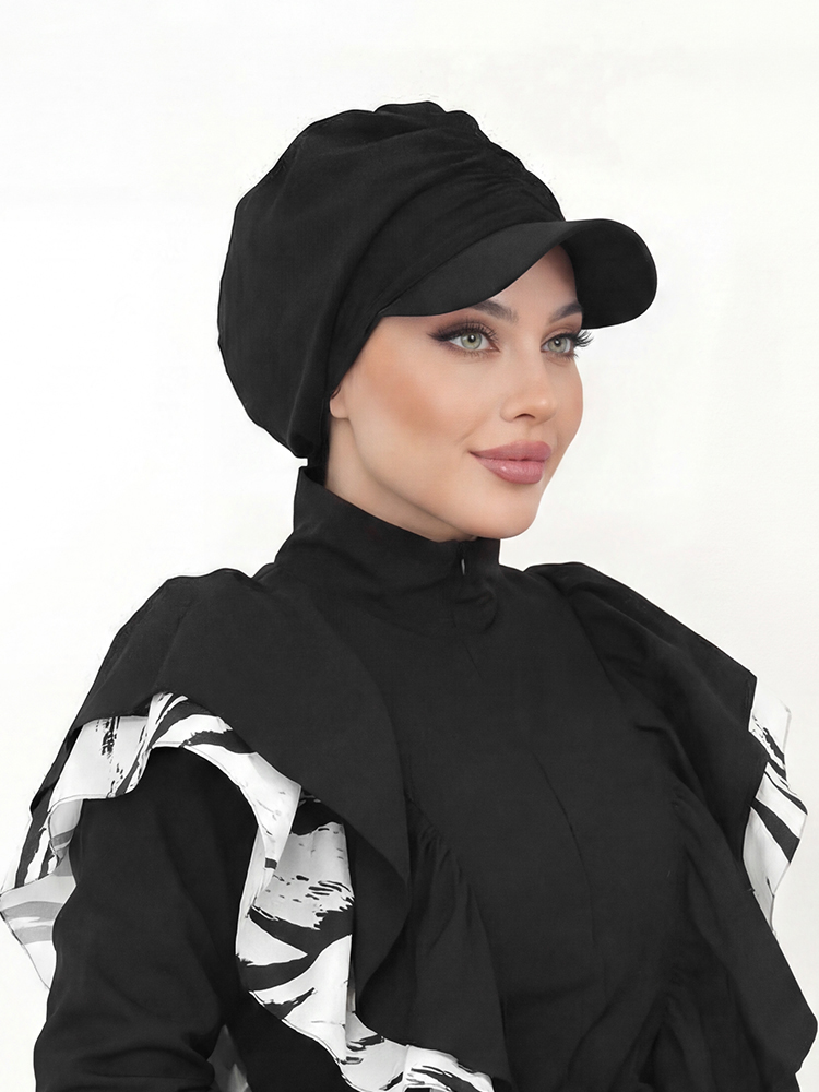 Casquette de baseball pour femmes musulmanes, hijab noir uni, turban, couvre-chef islamique quotidien, foulard modeste pour les sports de plein air et le quotidien