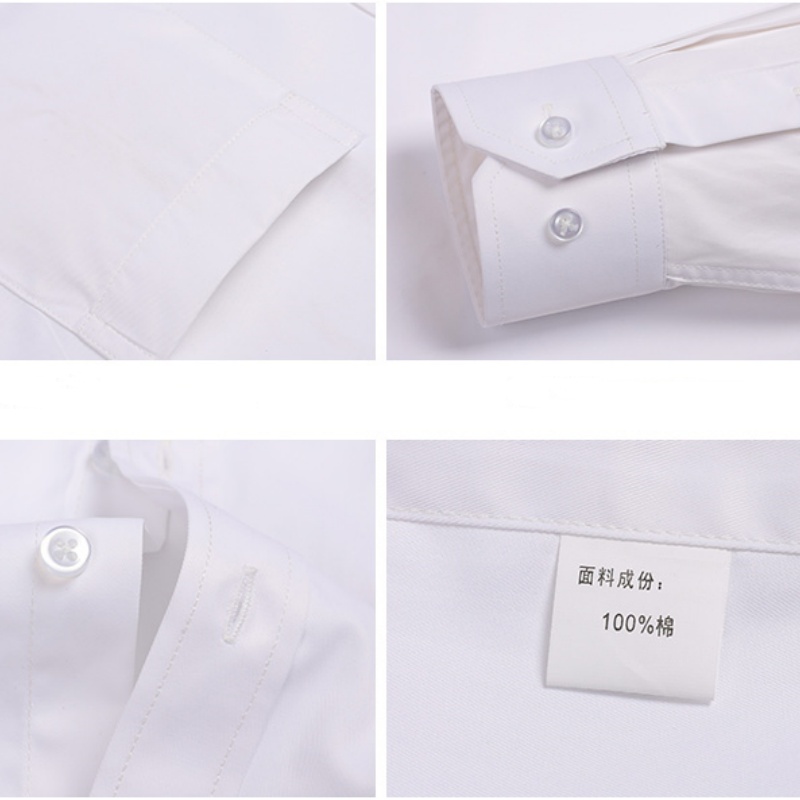 2025 Nouveau Haute Qualité 100% Coton Hommes Robe À Manches sulfChemise Solide Mâle Coupe Régulière Rayure Entreprise Social Chemise Blanc S-8XL