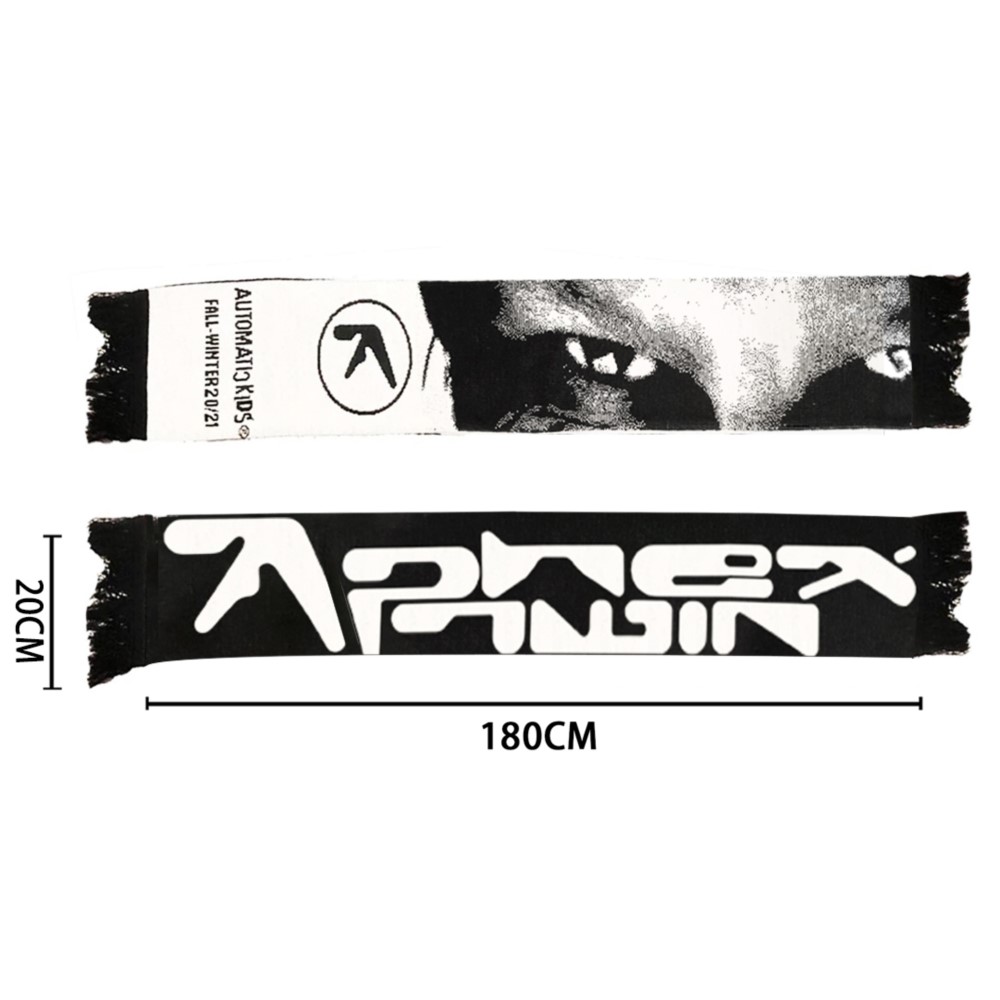 Punk Aphex Twin écharpe tricot Hip Hop hommes Streetwear Harajuku Goth châle foulards Y2k Vintage chaud unisexe accessoires coréen BF