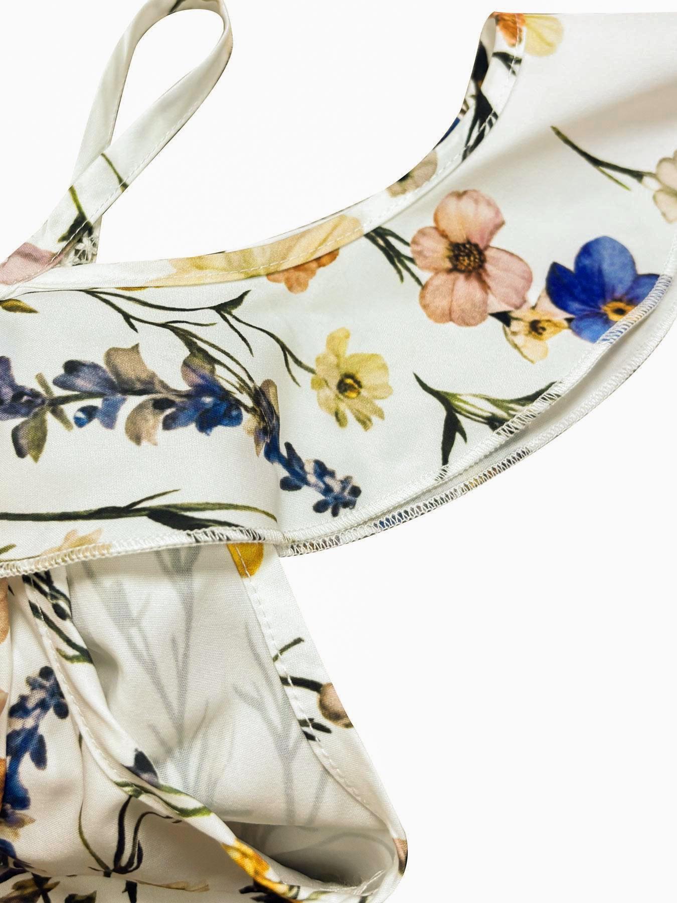 Robe à imprimé floral pour femmes, design irrégulier, style ajusté décontracté, parfaite pour les vacances et les rendez-vous, vêtements de mode pour femmes