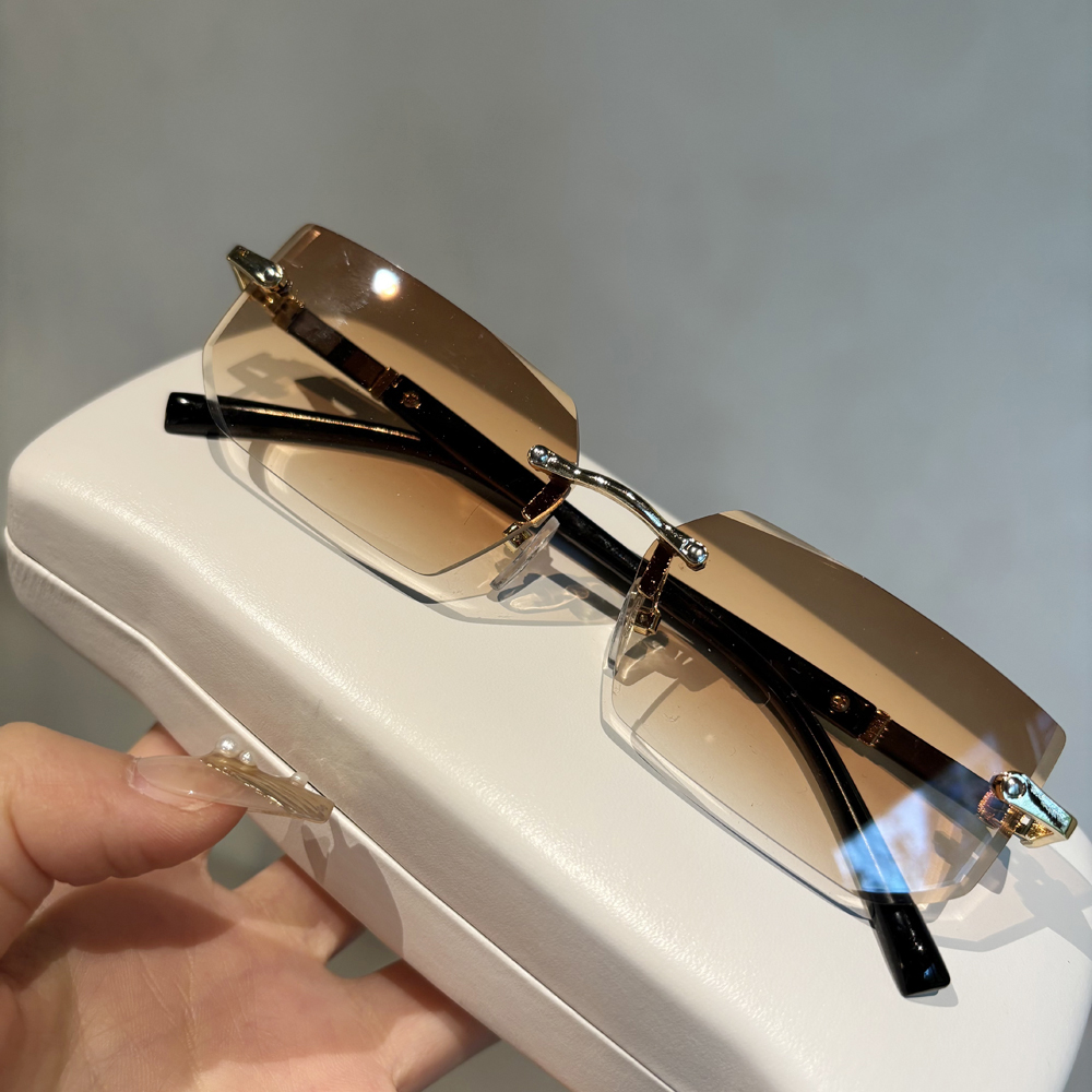 Lunettes de soleil sans monture couleur océan pour hommes et femmes, décontractées, ultra légères, de haute qualité