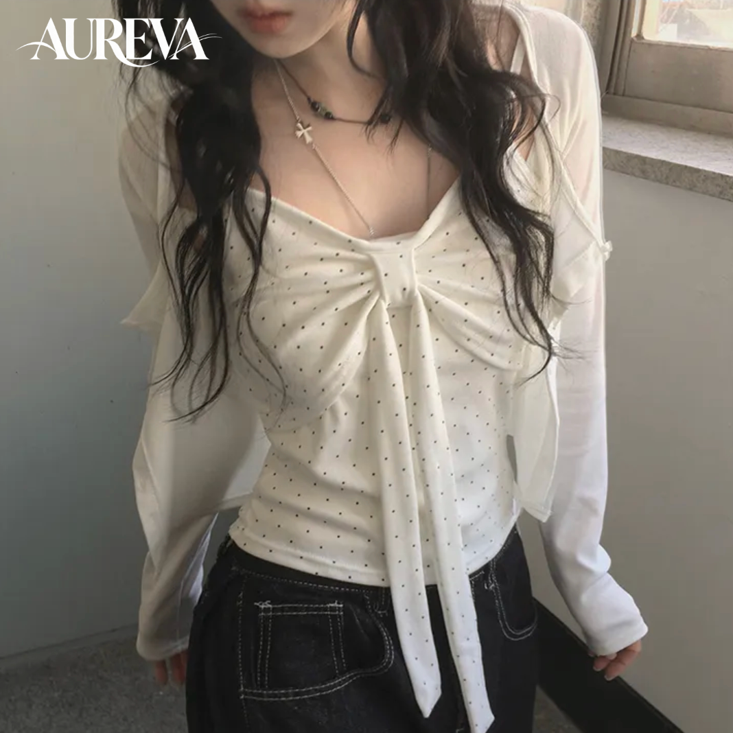 Ensemble 2 pièces pour femmes, style coréen, cardigan blanc à manches longues et débardeur, nouveau modèle d'été, coupe ajustée, ensemble tendance pour femmes.