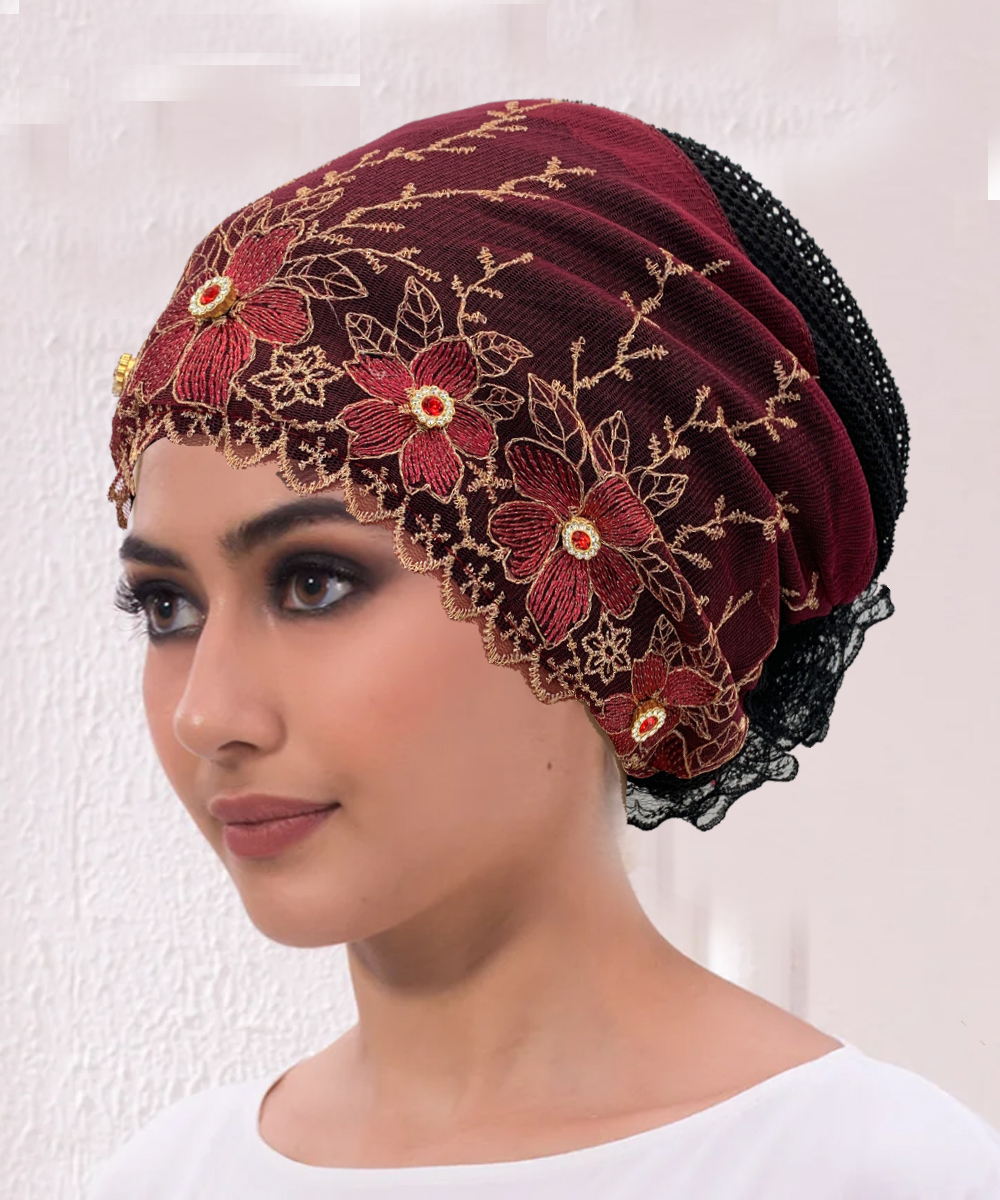 Casquette Turban brodée pour femmes, bandeau d'été respirant, Bonnet musulman sous écharpe, chapeau de chimio contre le Cancer, Turbante mujer