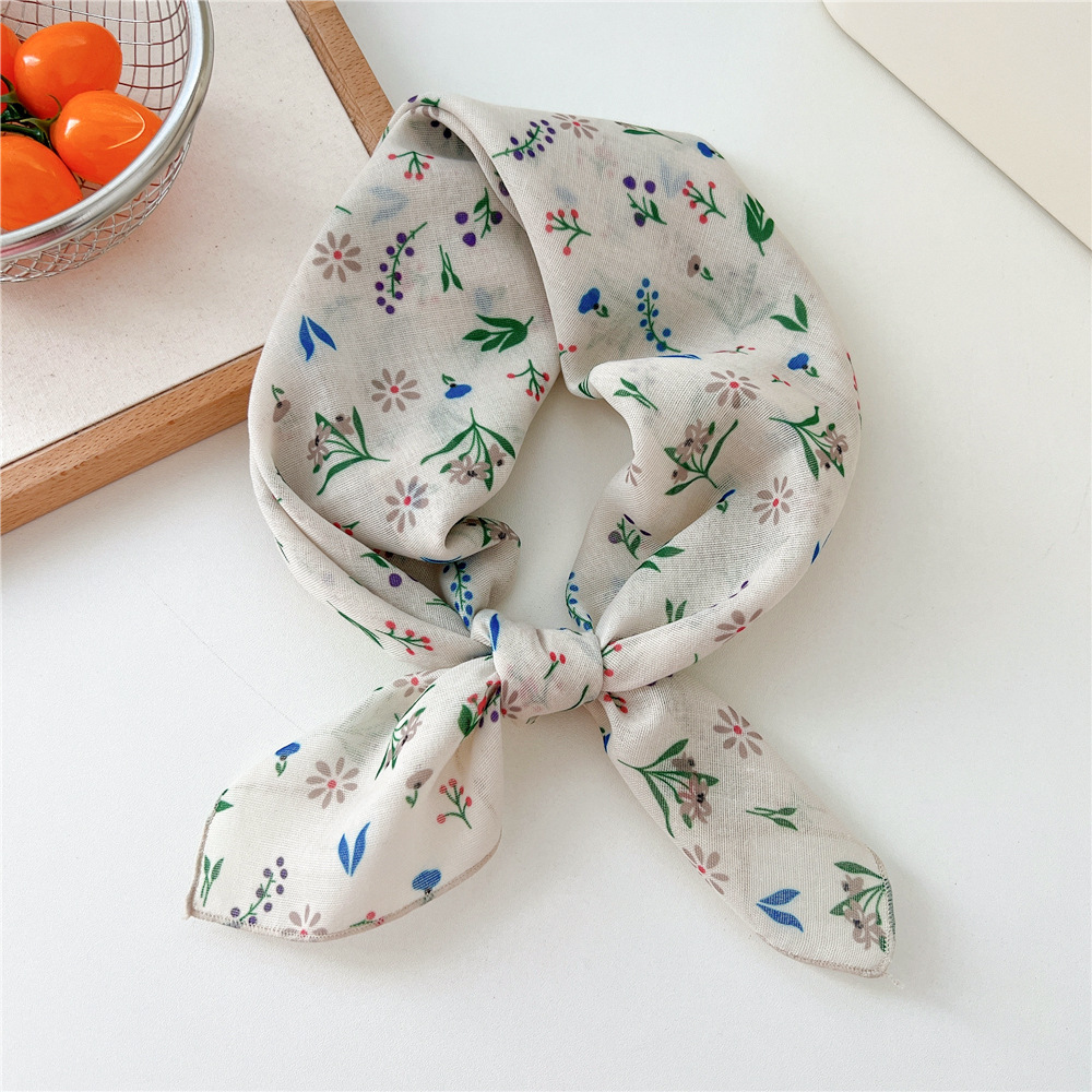 58cm dames coton lin mouchoir cou foulards femmes enveloppes carrées frais Bandana foulards petit foulard sac écharpe