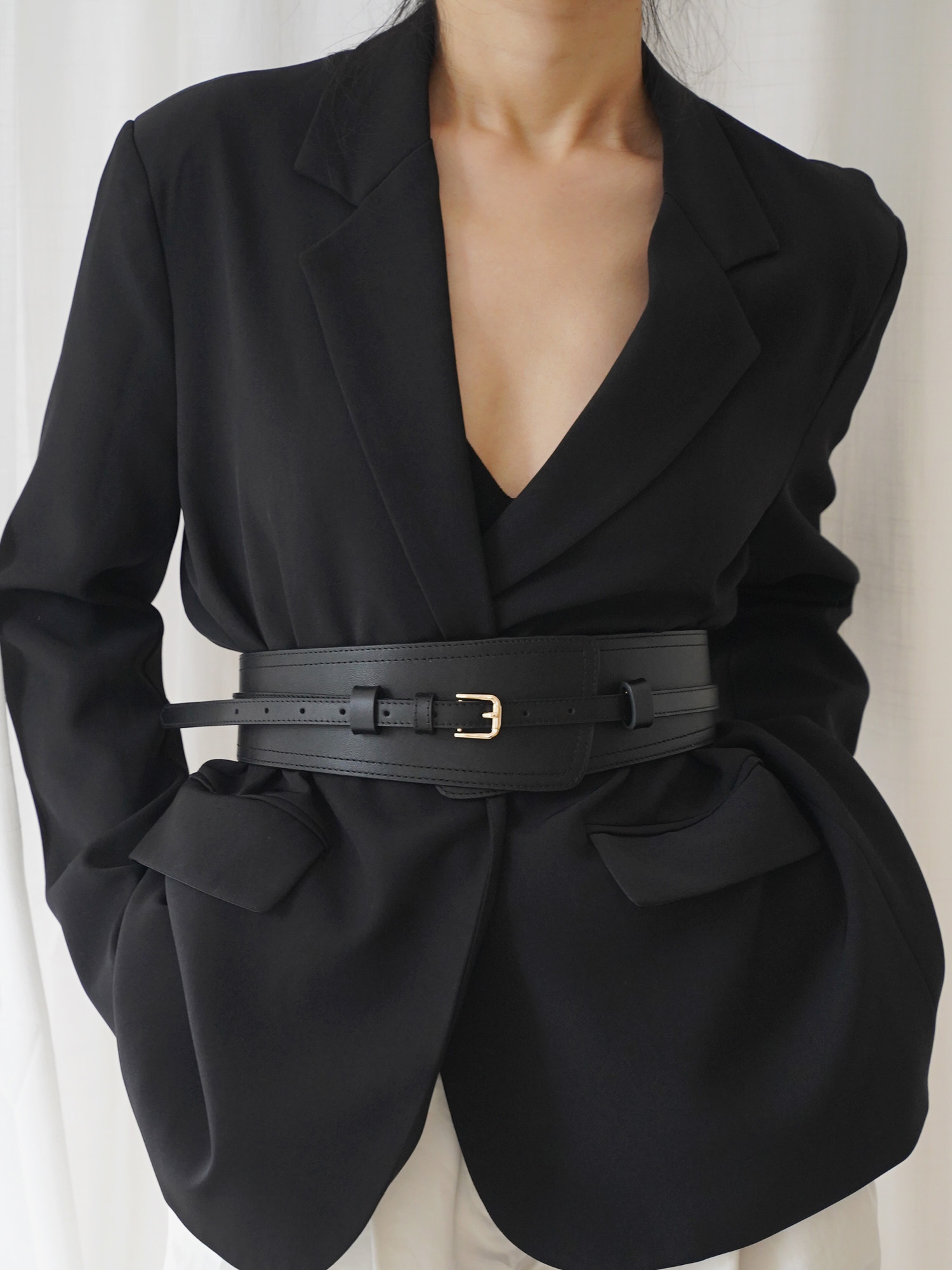 Ceinture de largeur Simple pour femmes, Vintage, large, en cuir véritable, à la mode