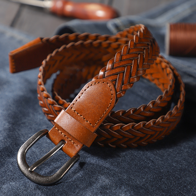 Ceinture kie tissée pour femme, rétro, minimaliste, boucle à aiguille, ceinture d'étudiant décontractée et polyvalente, jeans, à la mode
