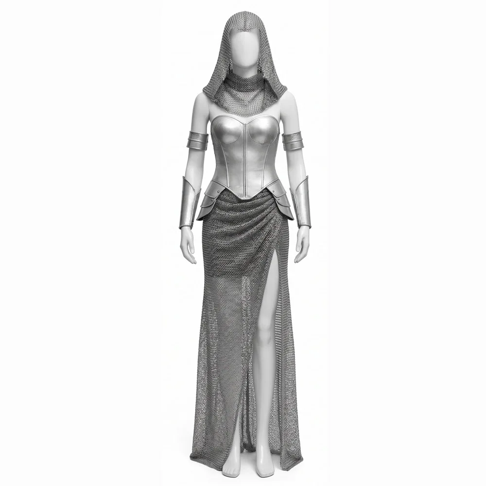 Costume de chevalière médiévale pour femme, jupe et haut, déguisement de fête, jeu de rôle, costume d'Halloween pour femme, tenues de carnaval